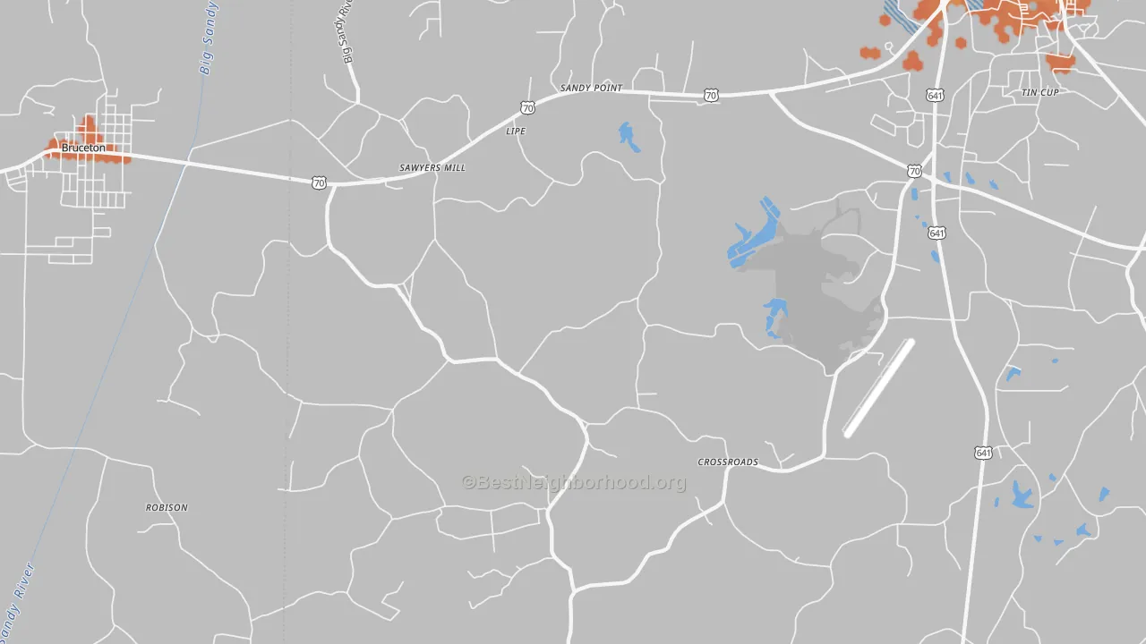 Bike Grade map of Sawyers Mill, TN