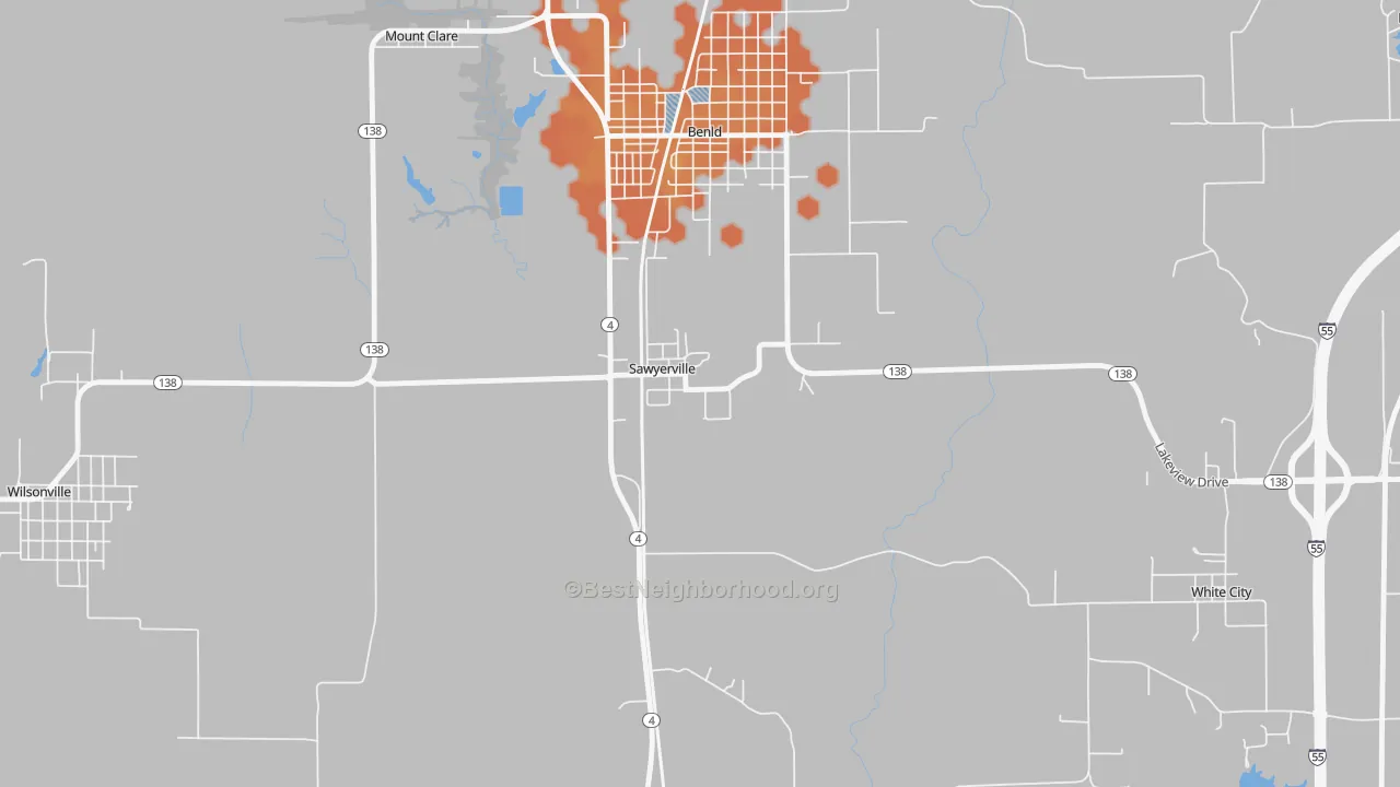 Bike Grade map of Sawyerville, IL