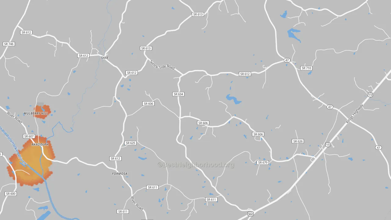 Bike Grade map of Saxe, VA
