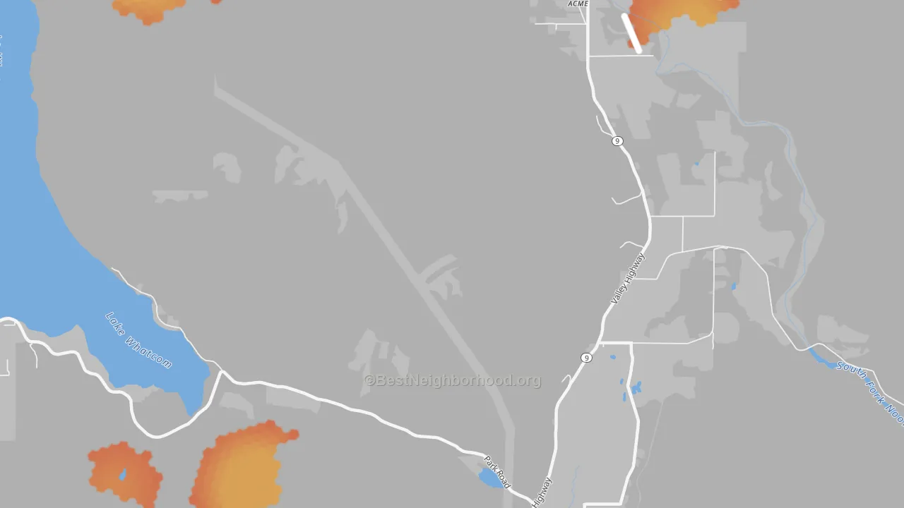 Bike Grade map of Saxon, WA