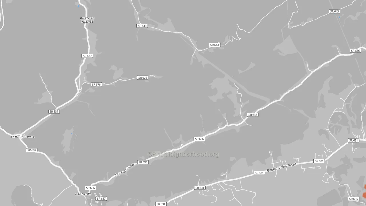 Bike Grade map of Sayersville, VA