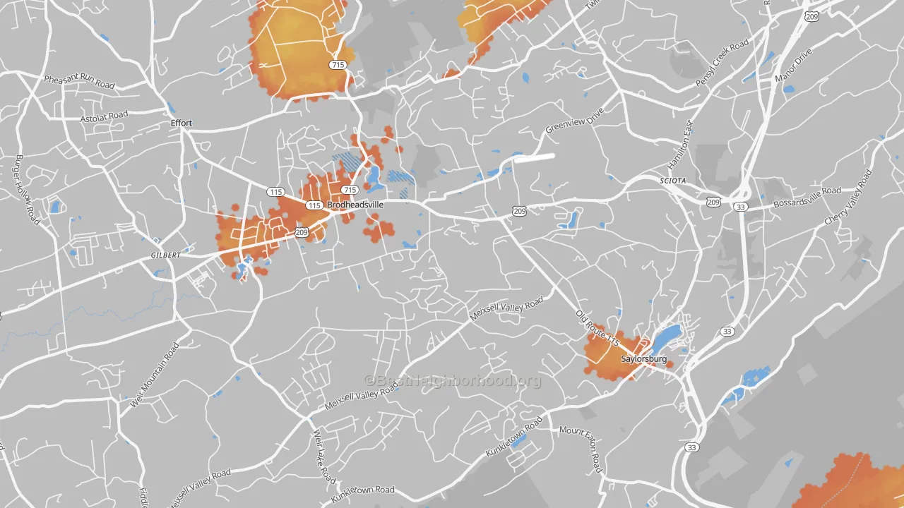 Bike Grade map of Saylorsburg, PA