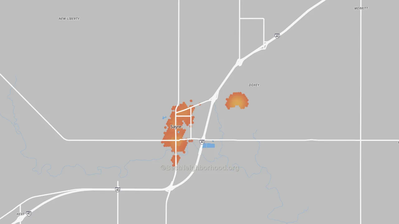 Bike Grade map of Sayre, OK
