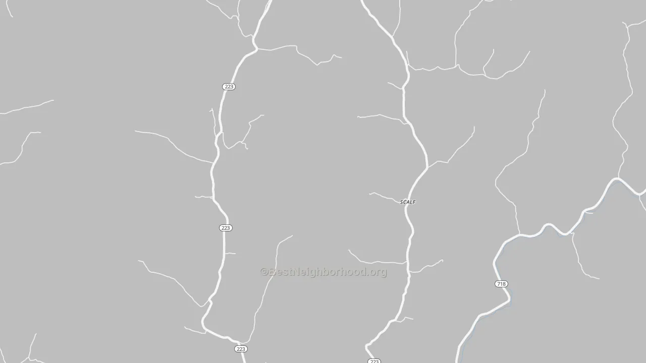 Bike Grade map of Scalf, KY