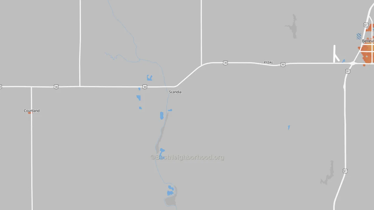 Bike Grade map of Scandia, KS