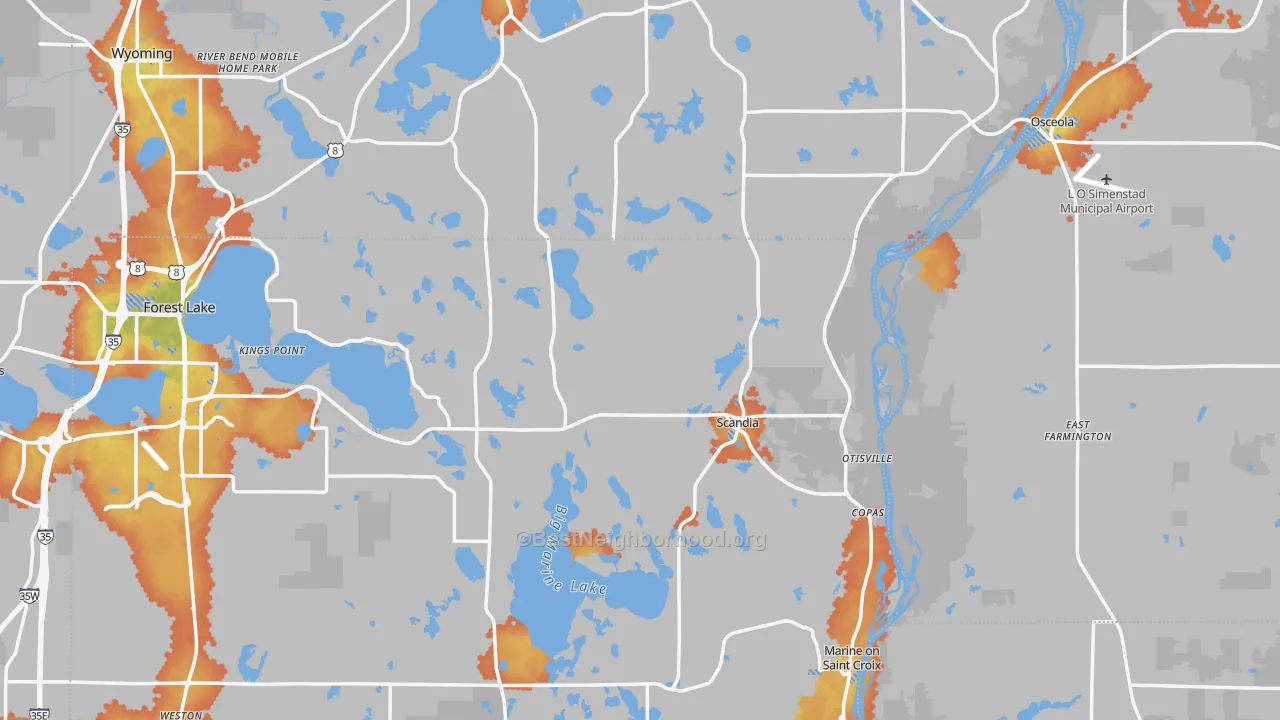 Bike Grade map of Scandia, MN