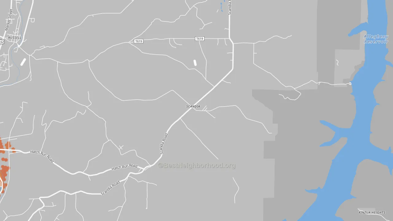 Bike Grade map of Scandia, PA