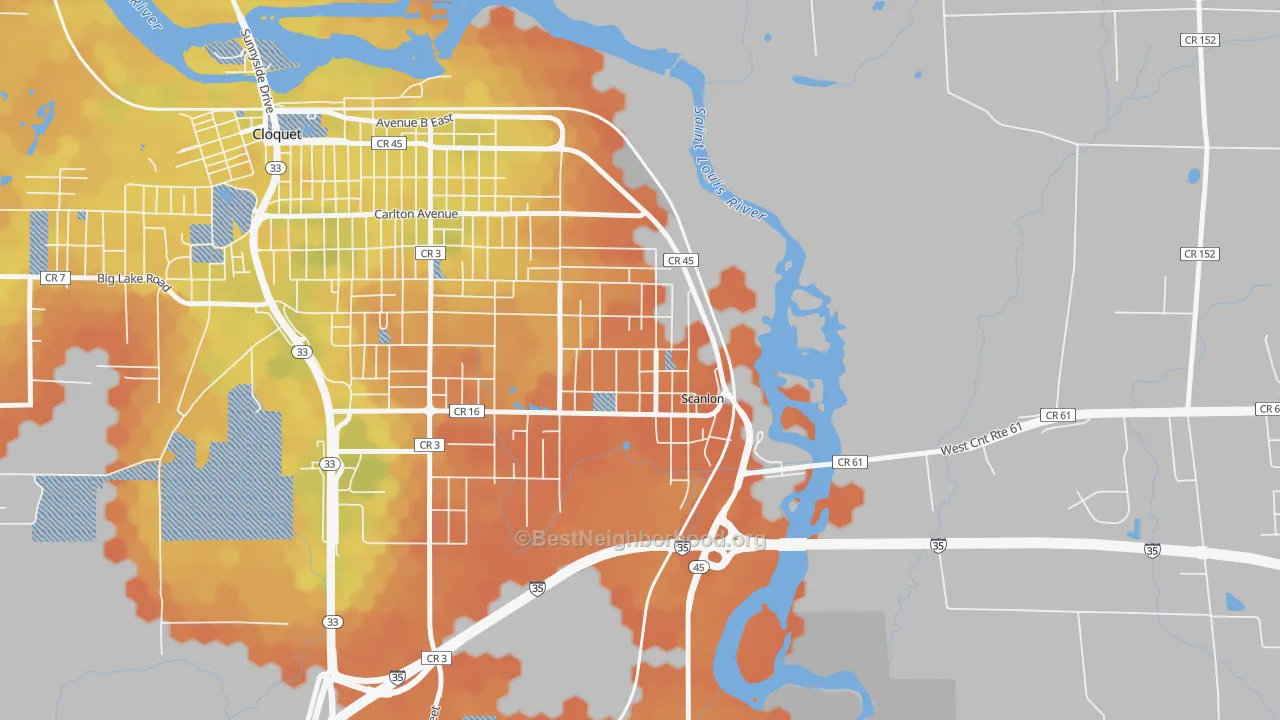Bike Grade map of Scanlon, MN