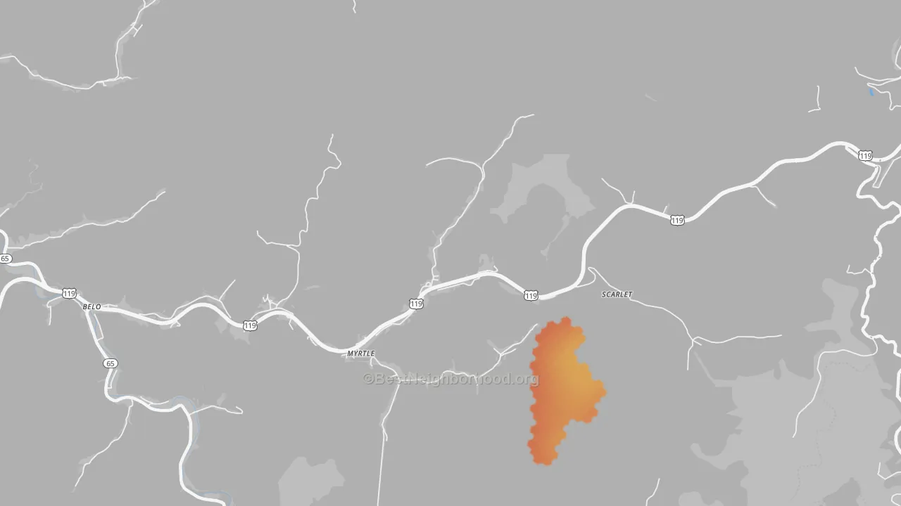 Bike Grade map of Scarlet, WV