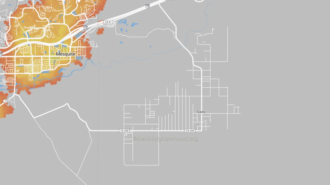 Bike Grade map of Scenic, AZ