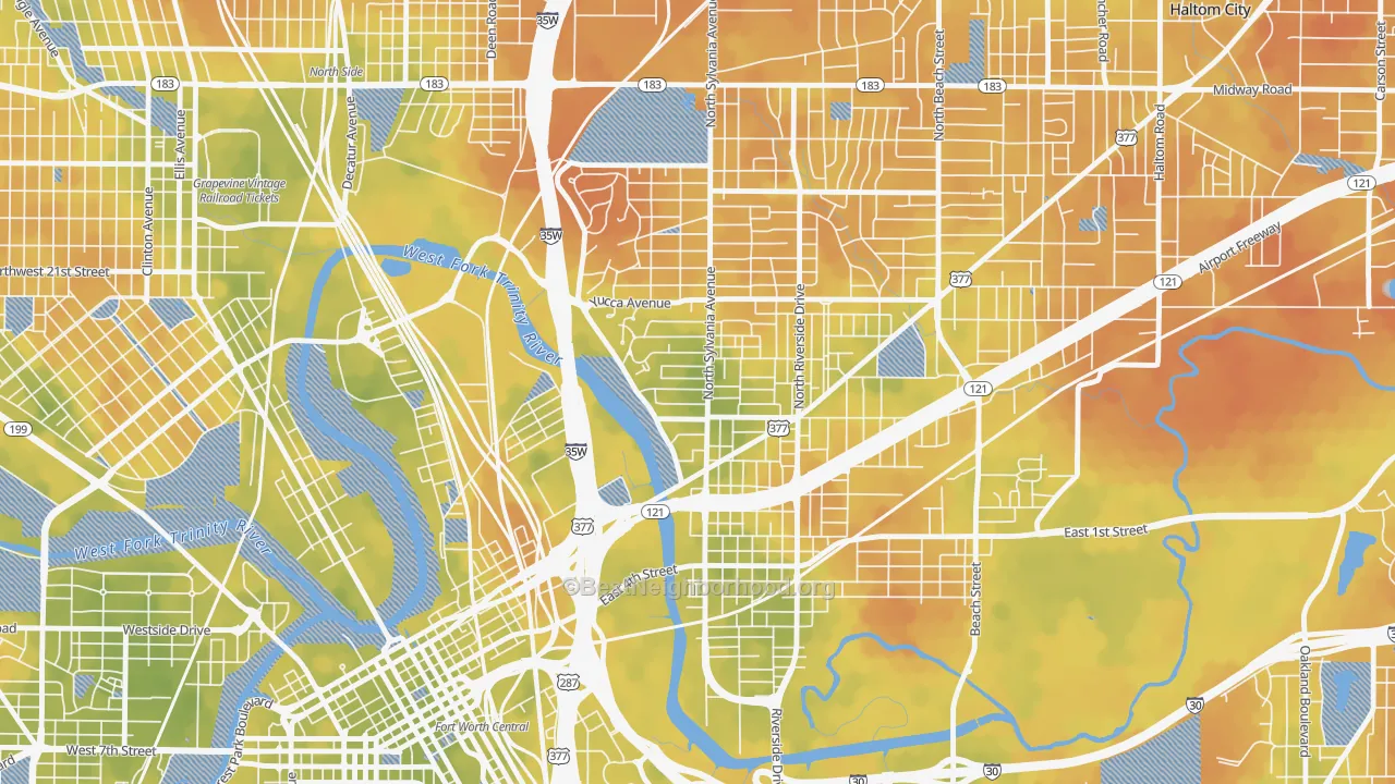Bike Grade map of Scenic Bluff, Fort Worth, TX