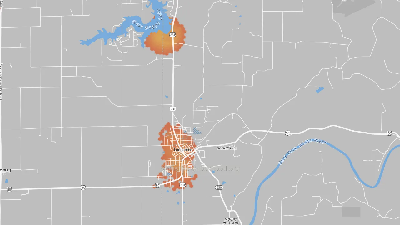 Bike Grade map of Scenic Hill, IN