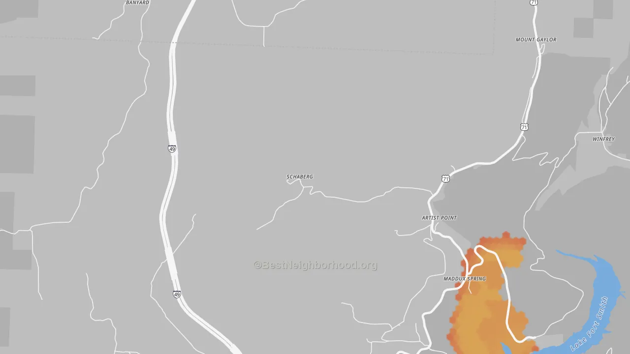 Bike Grade map of Schaberg, AR