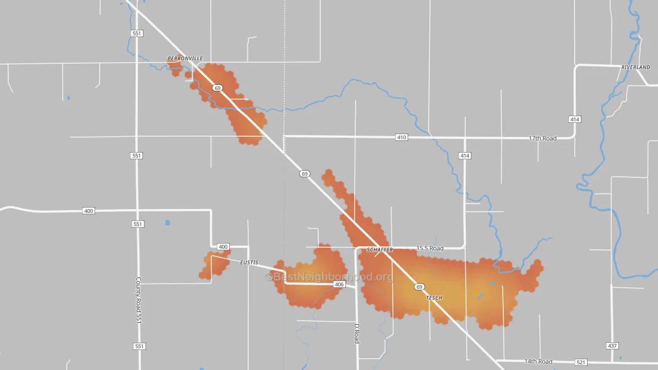 Bike Grade map of Schaffer, MI