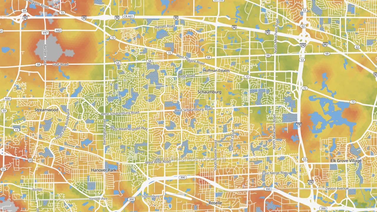 Bike Grade map of Schaumburg, IL