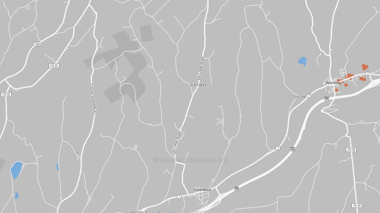 Bike Grade map of Schenevus, NY