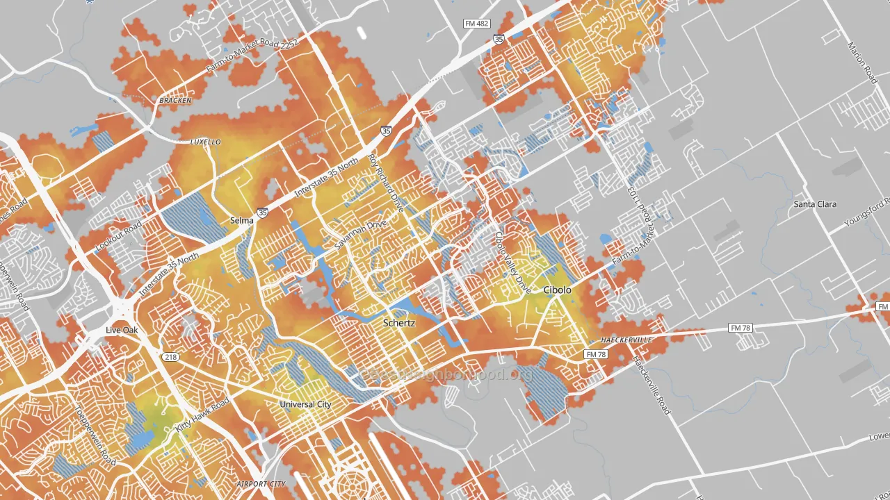 Bike Grade map of Schertz, TX