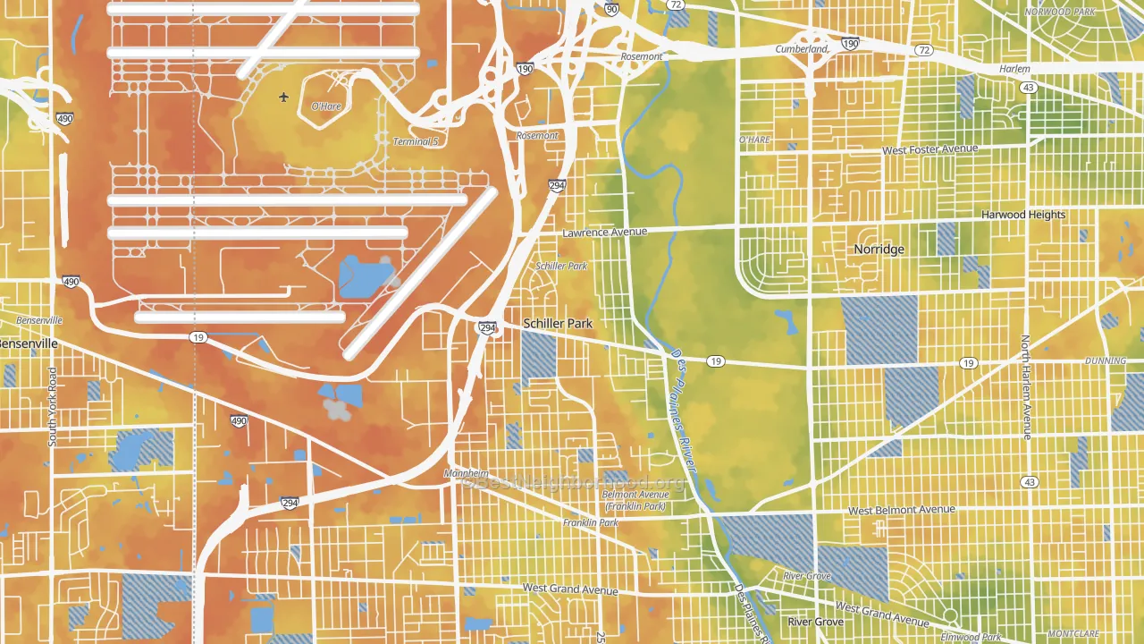 Bike Grade map of Schiller Park, IL