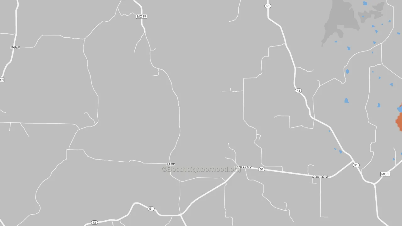Bike Grade map of Schlatitz, MO