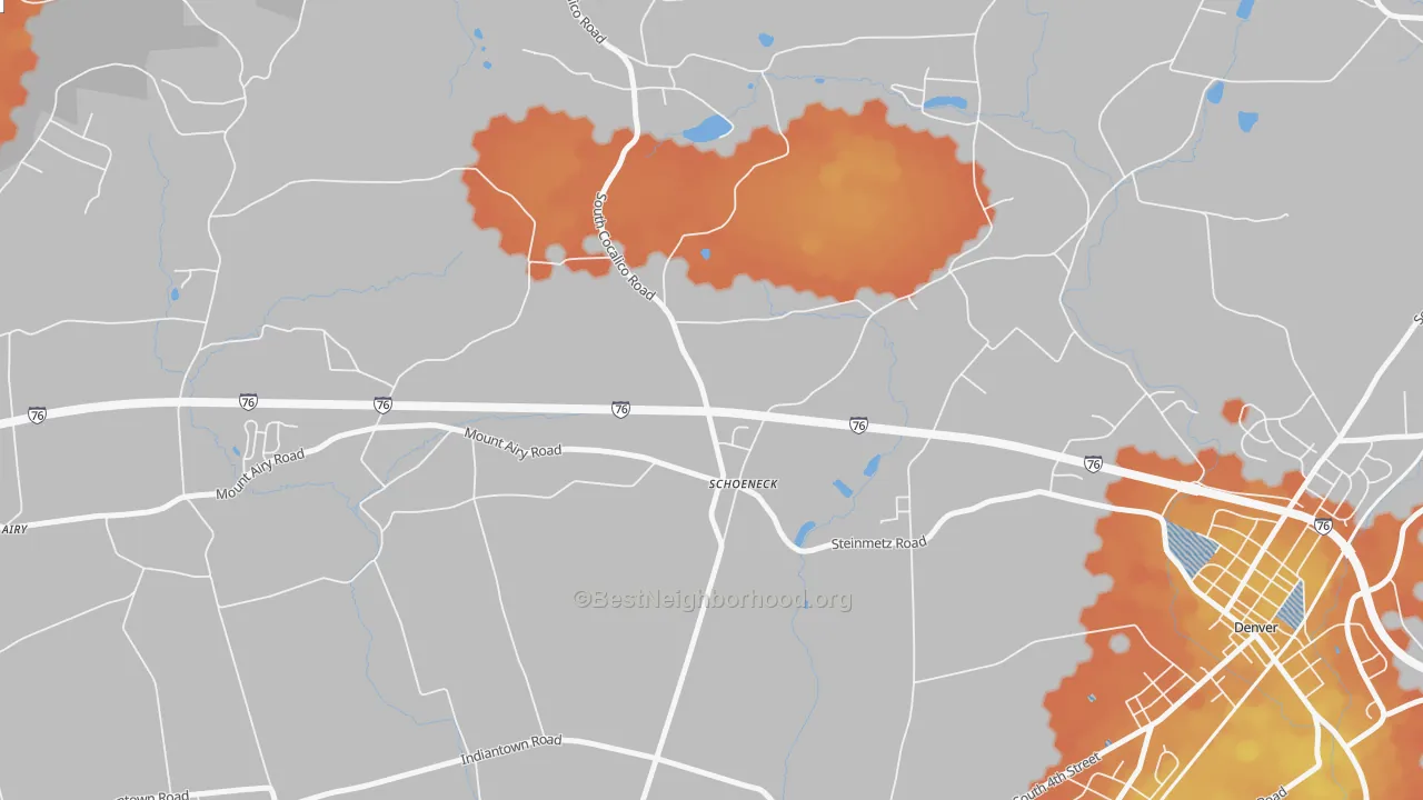 Bike Grade map of Schoeneck, PA