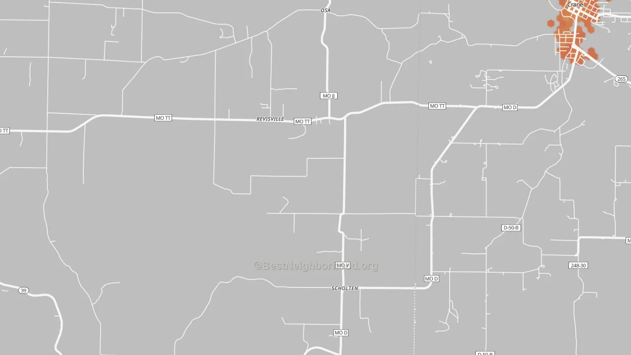 Bike Grade map of Scholten, MO