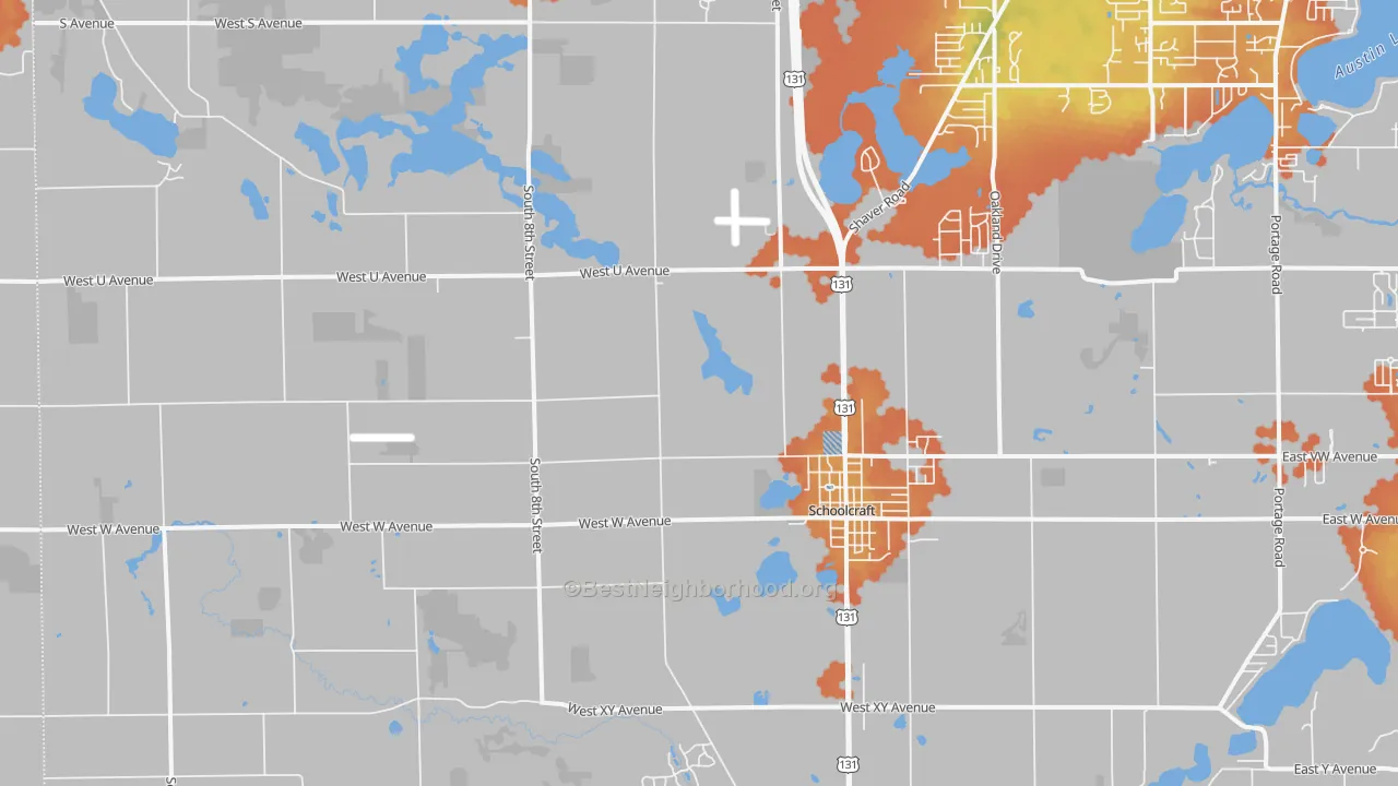 Bike Grade map of Schoolcraft, MI