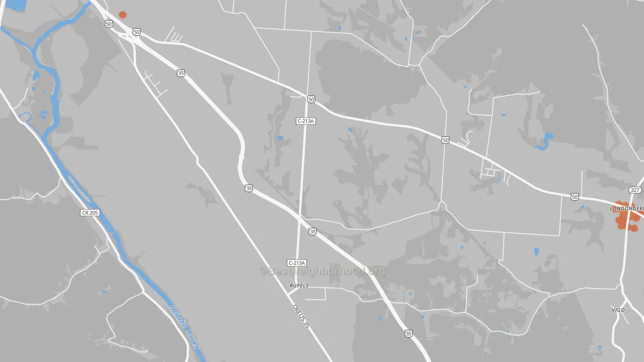 Bike Grade map of Schooleys, OH