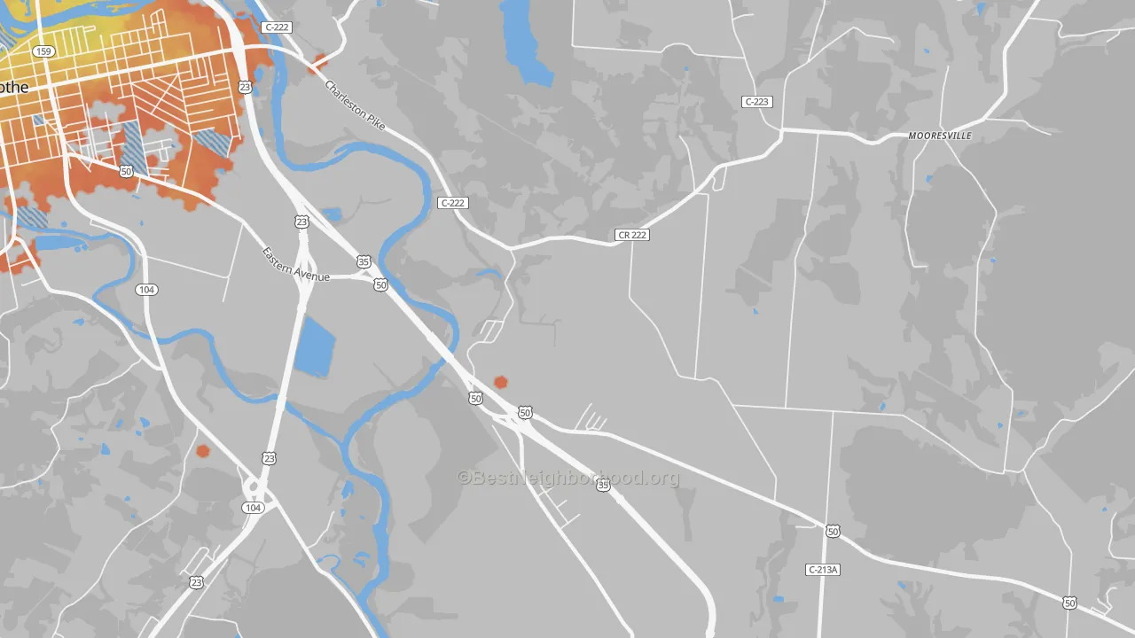 Bike Grade map of Schrader, OH