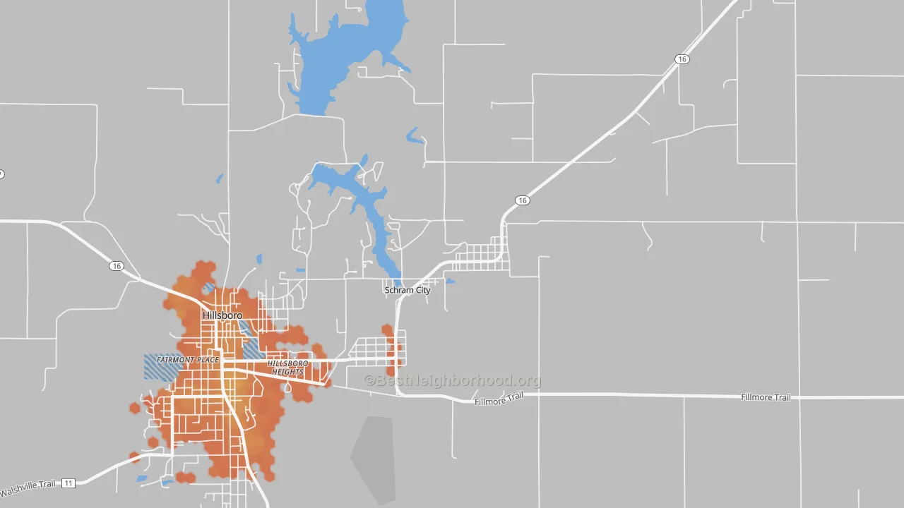 Bike Grade map of Schram City, IL