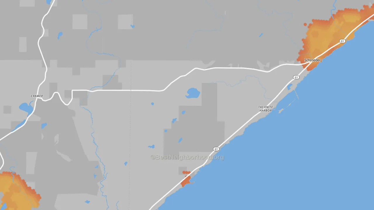 Bike Grade map of Schroeder, MN