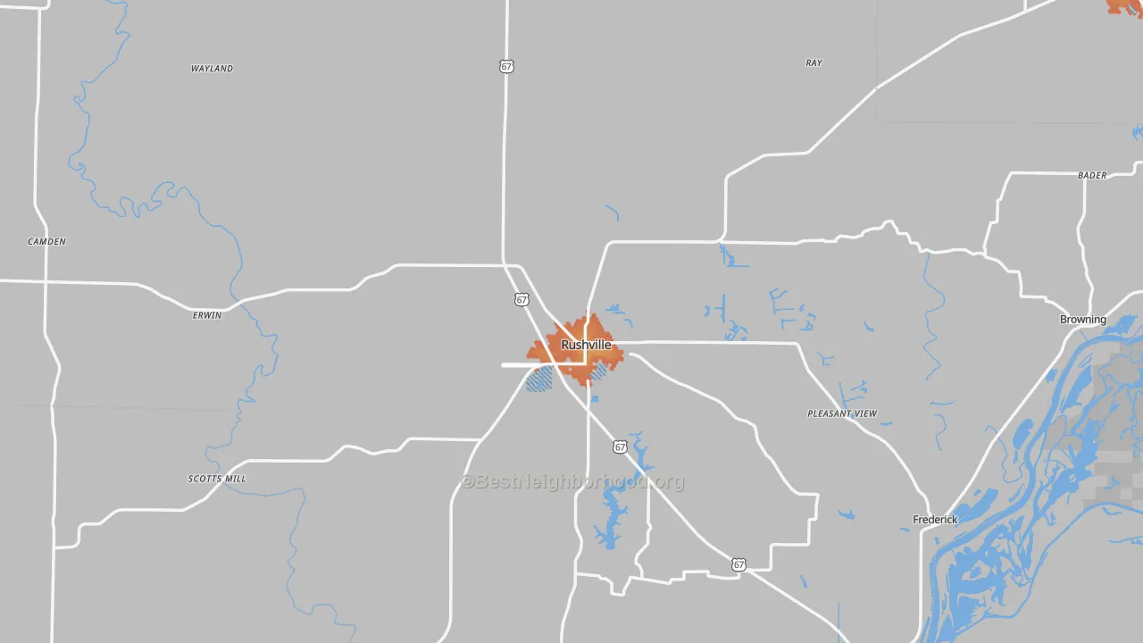 Bike Grade map of Schuyler County, IL