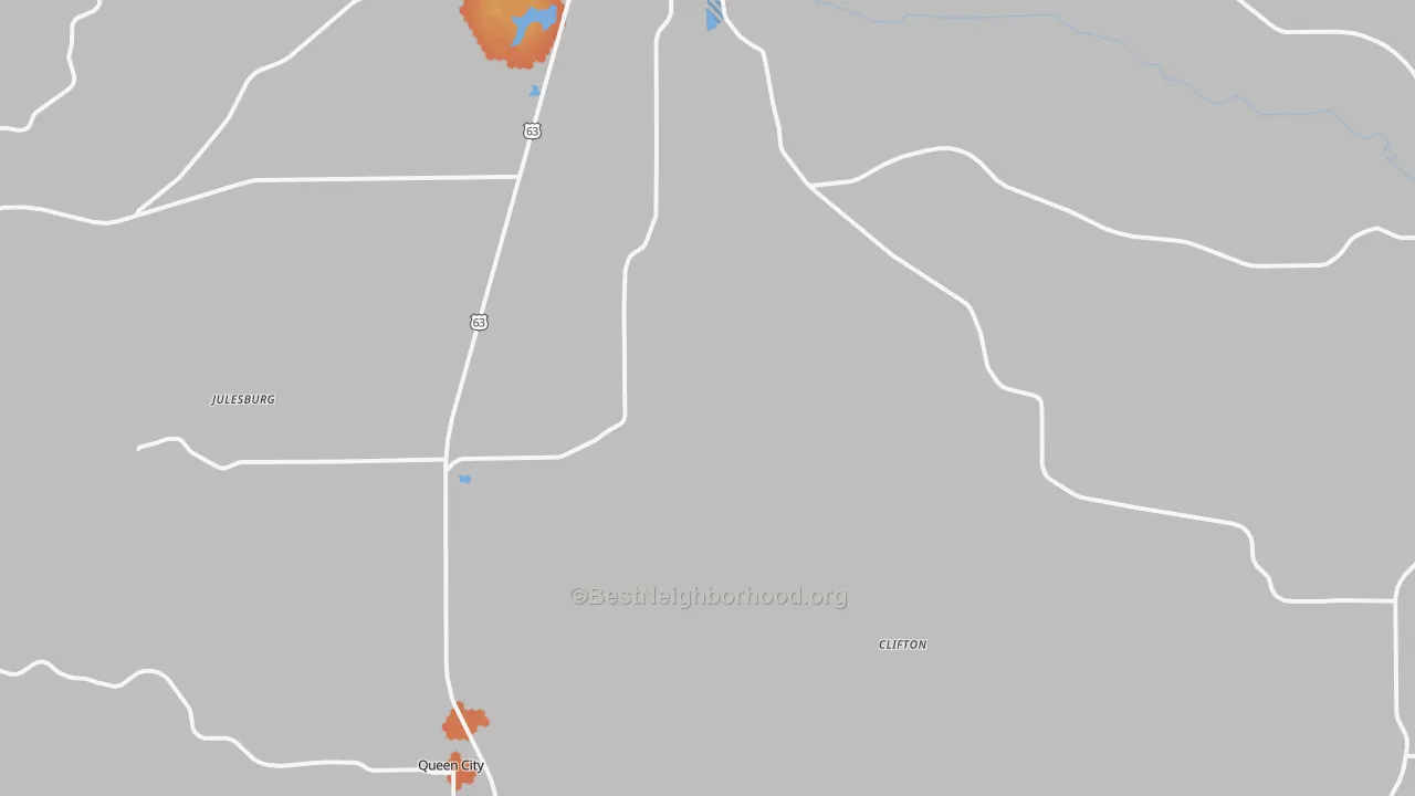 Bike Grade map of Schuyler County, MO