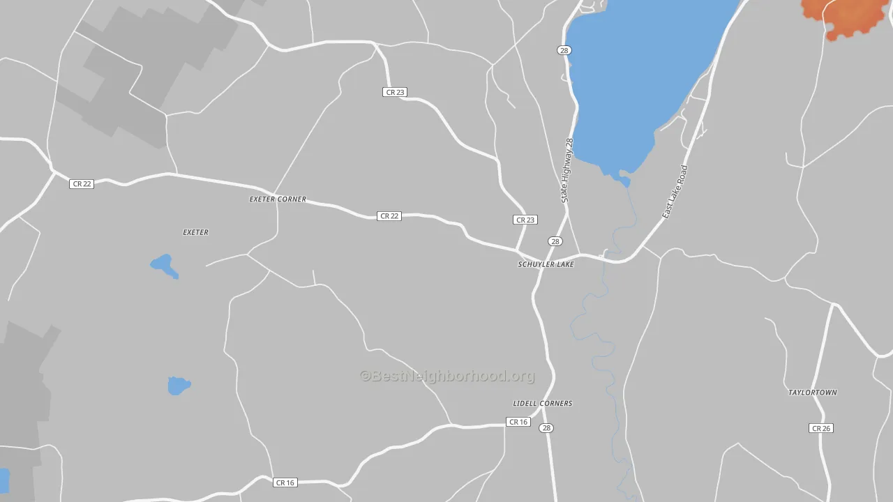 Bike Grade map of Schuyler Lake, NY