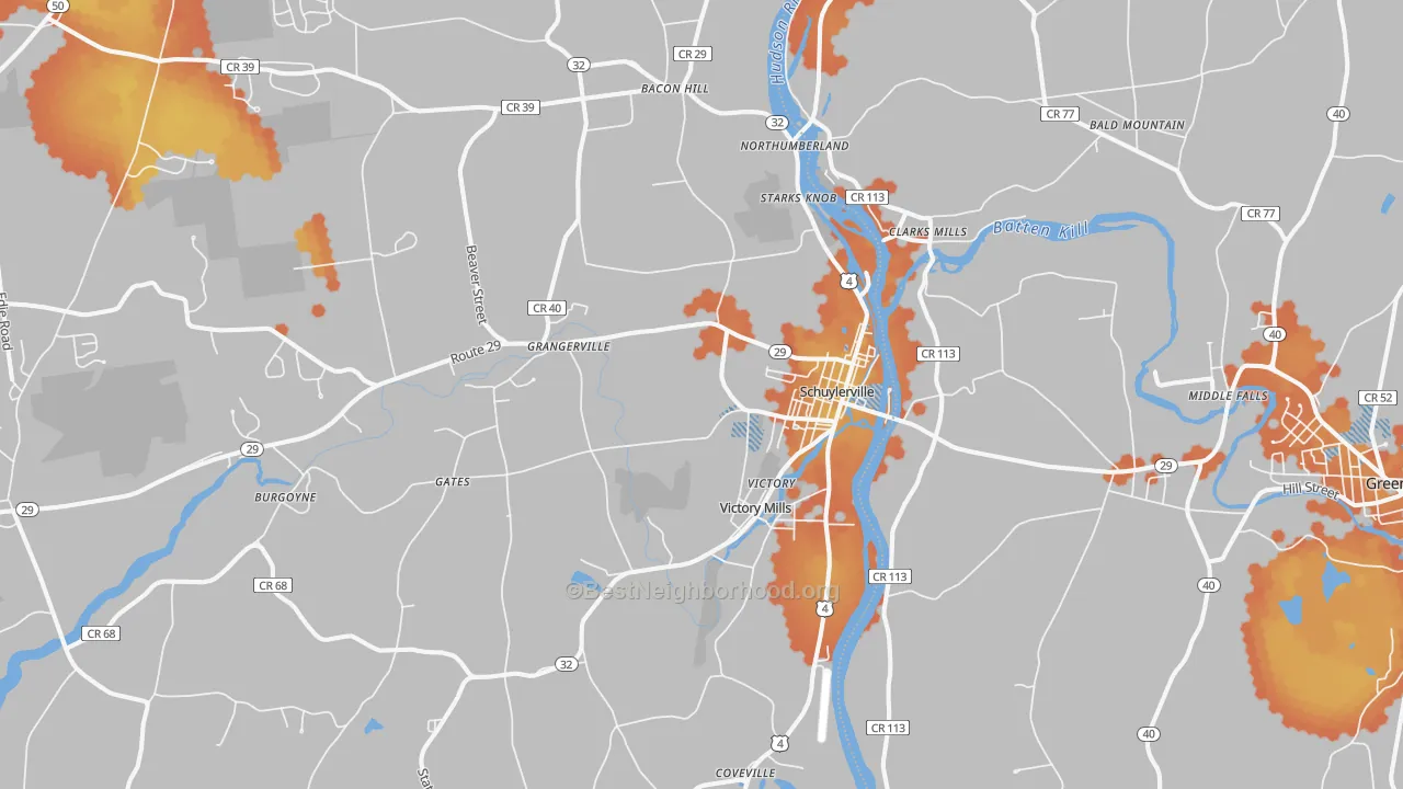 Bike Grade map of Schuylerville, NY