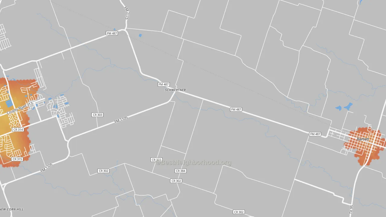 Bike Grade map of Schwertner, TX