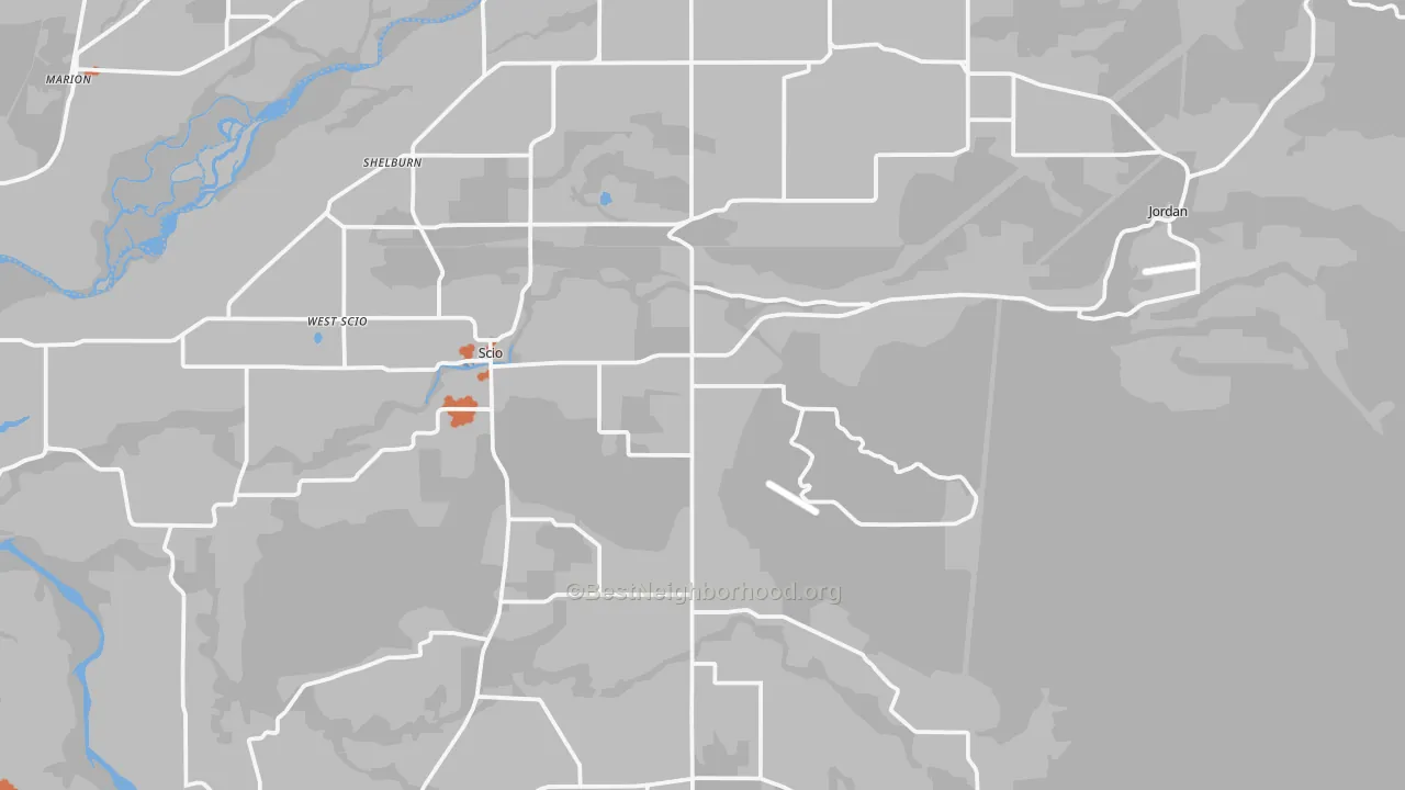 Bike Grade map of Scio, OR