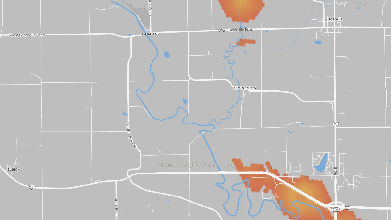 Bike Grade map of Scioto Mills, IL