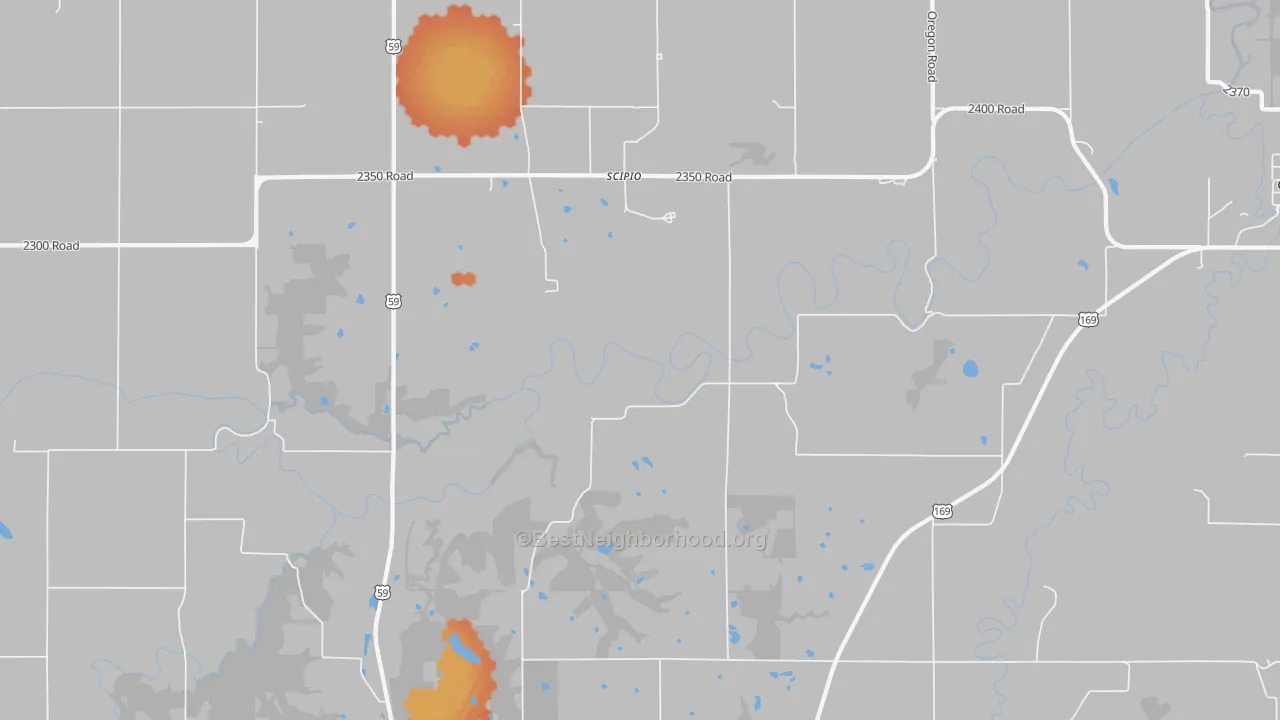 Bike Grade map of Scipio, KS