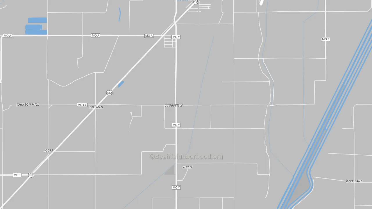 Bike Grade map of Scobeville, MO