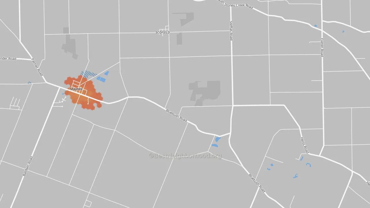 Bike Grade map of Scofield, MI