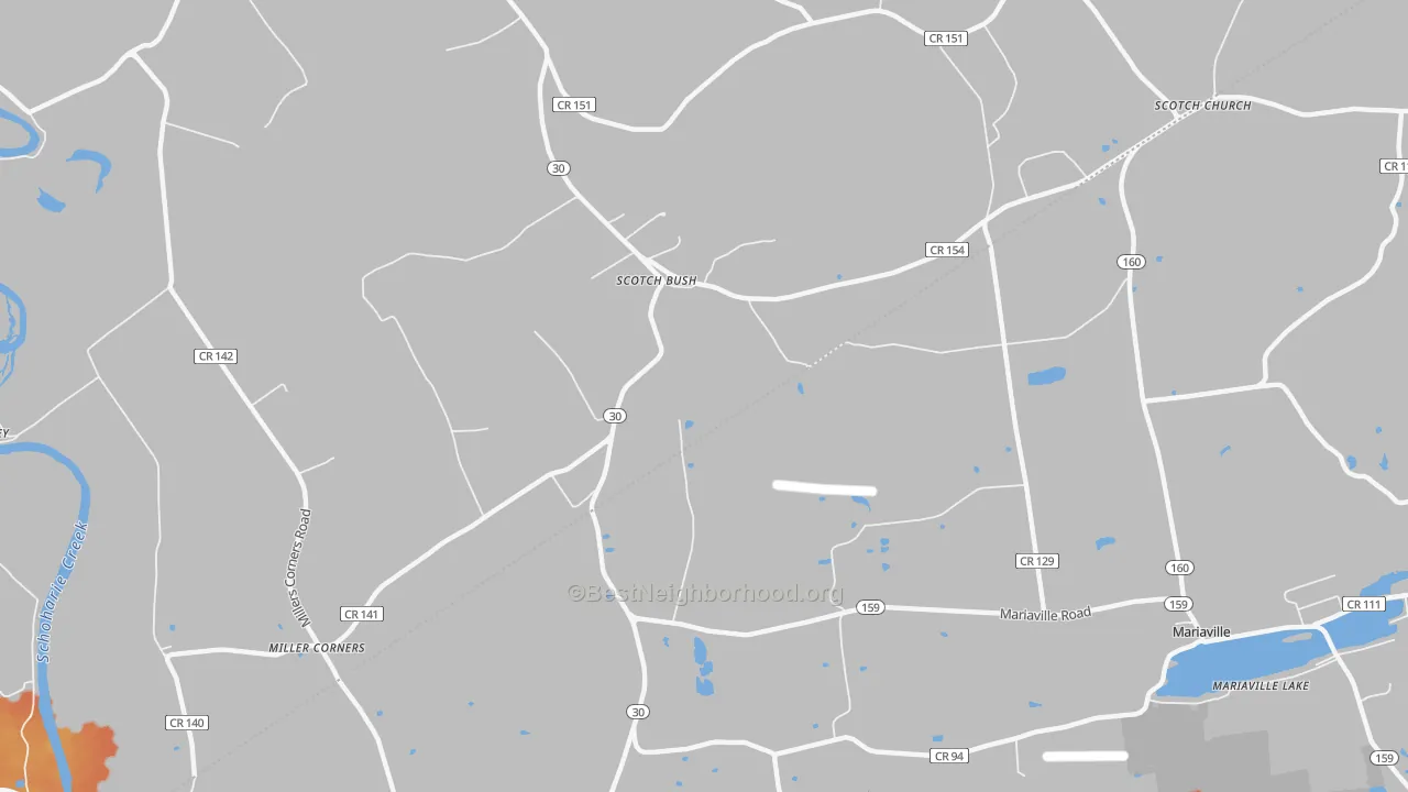 Bike Grade map of Scotch Bush, NY
