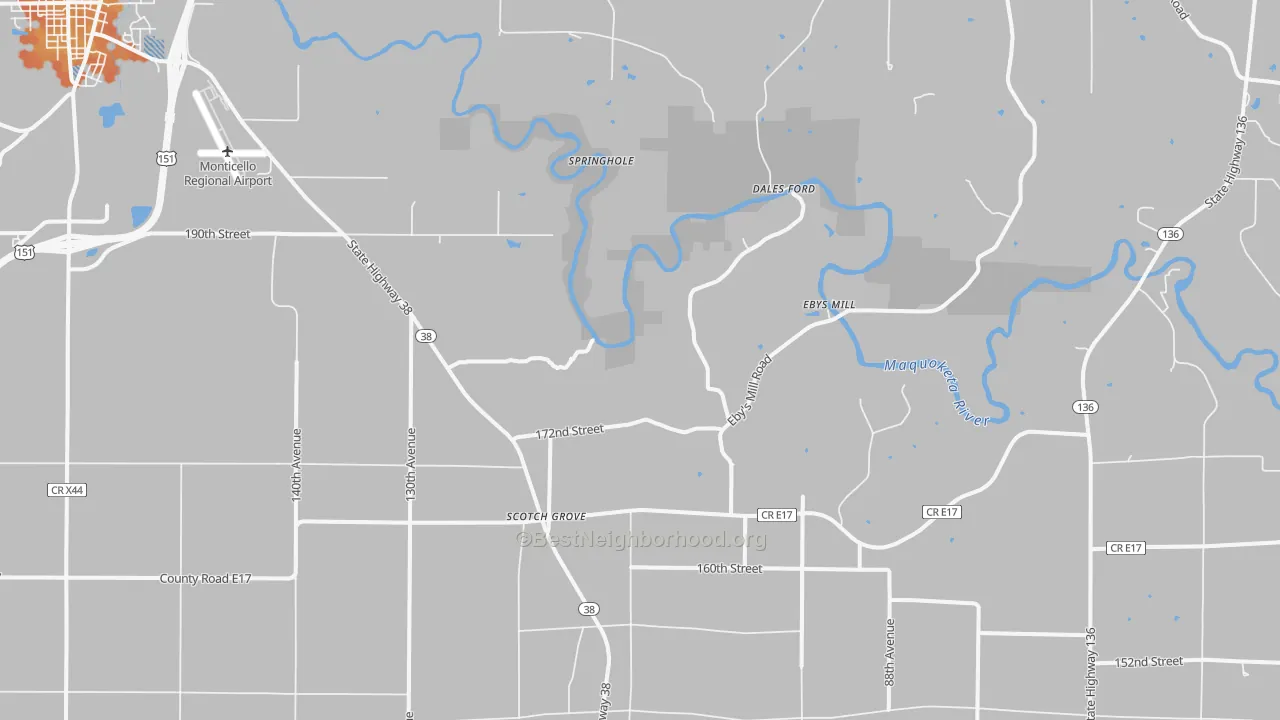 Bike Grade map of Scotch Grove, IA