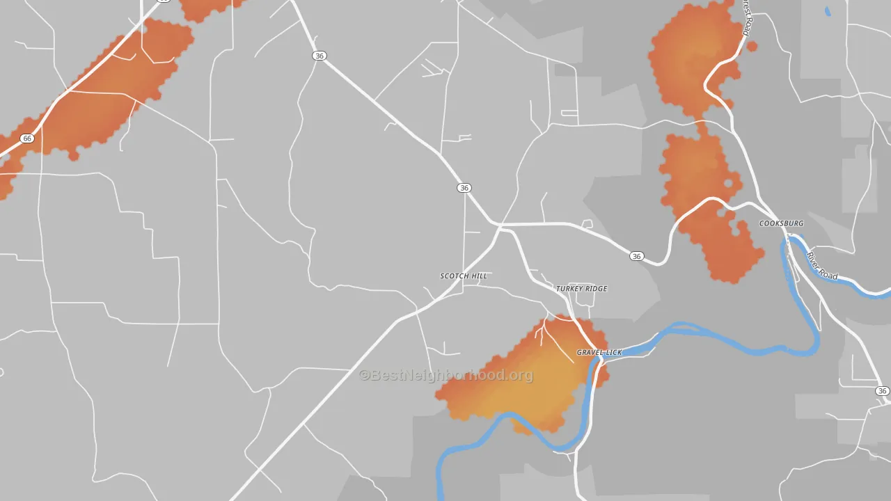 Bike Grade map of Scotch Hill, PA