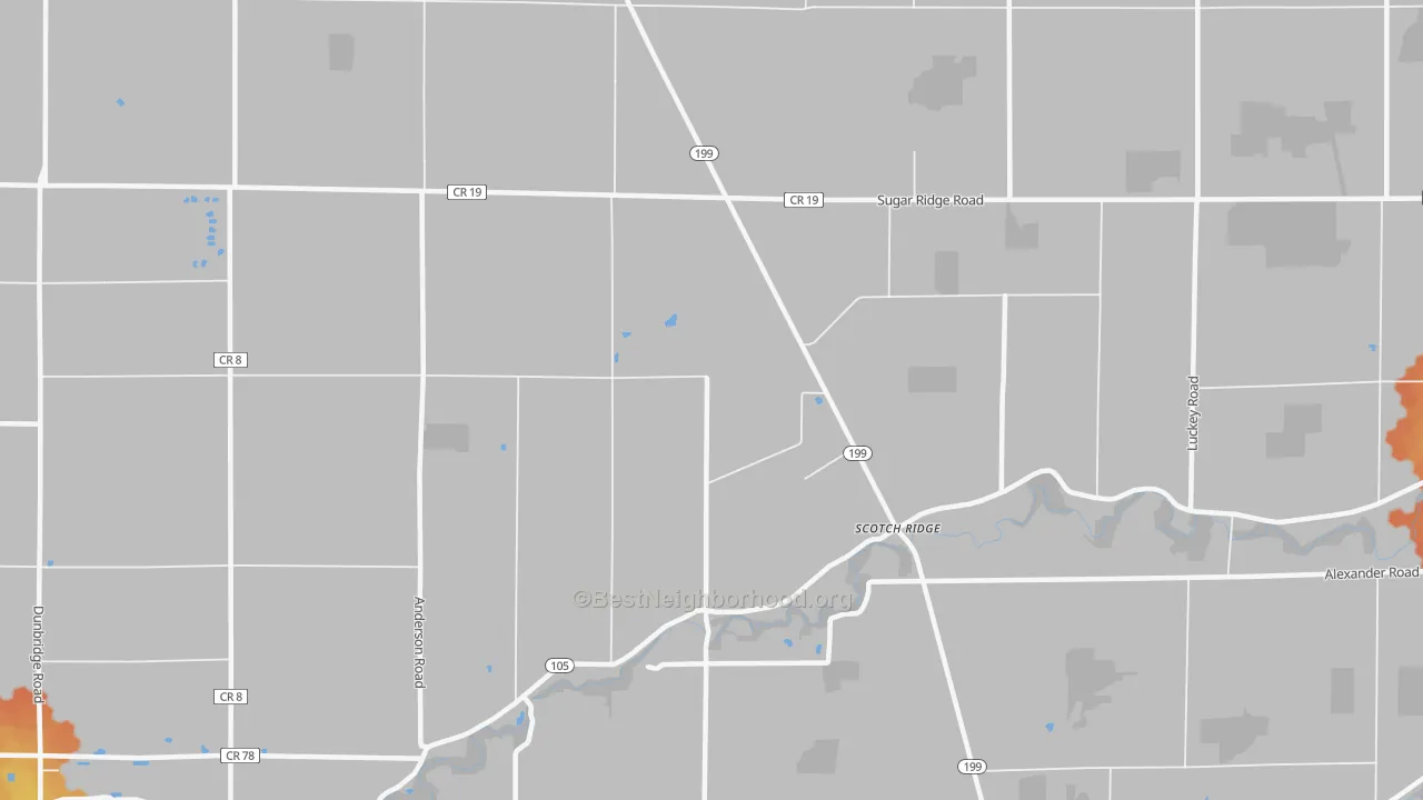 Bike Grade map of Scotch Ridge, OH