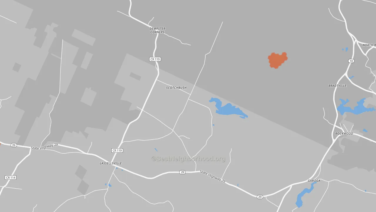 Bike Grade map of Scotchbrush, NY