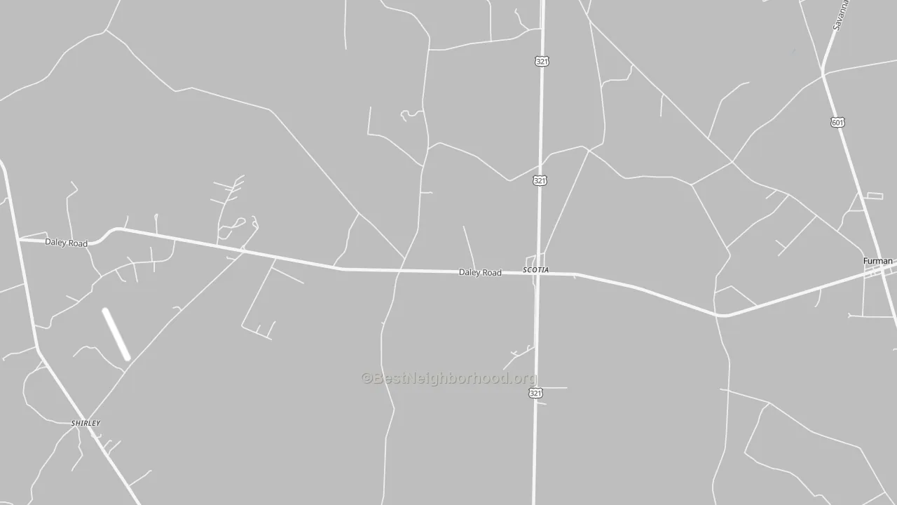 Bike Grade map of Scotia, SC