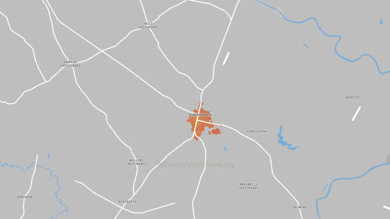 Bike Grade map of Scotland Neck, NC
