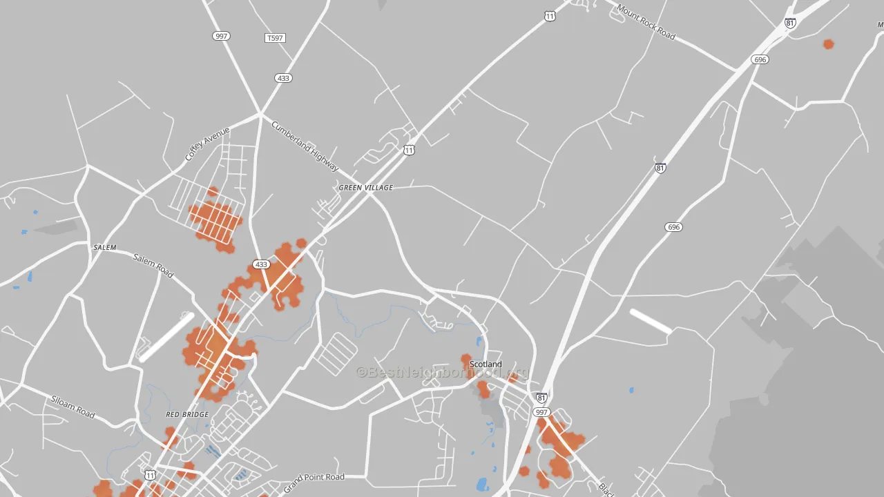 Bike Grade map of Scotland, PA