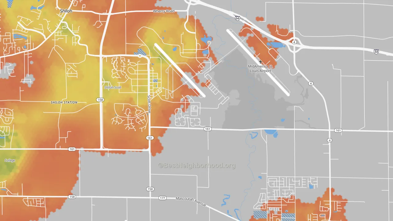 Bike Grade map of Scott Air Force Base, IL