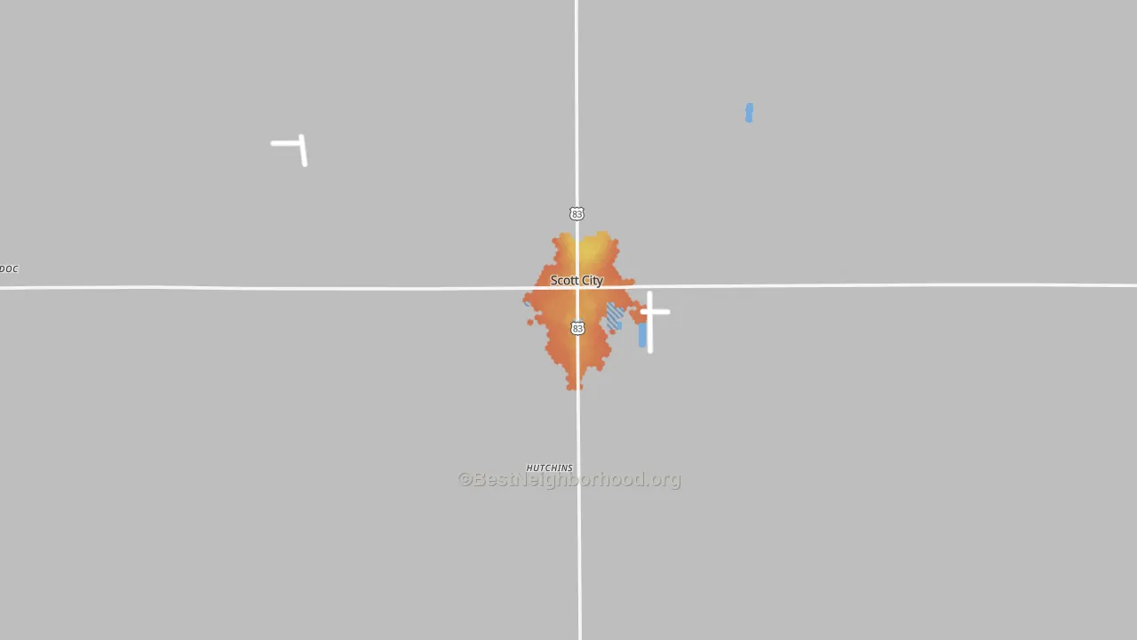 Bike Grade map of Scott City, KS